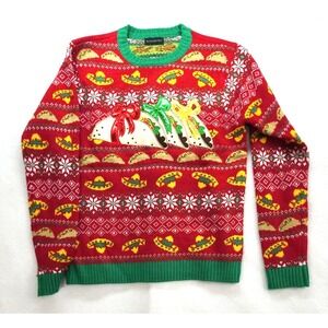 Blizzard Bay Tacos‎ Sombrero Fiesta Mens Ugly Christmas Sweater Long Sleeves XXL